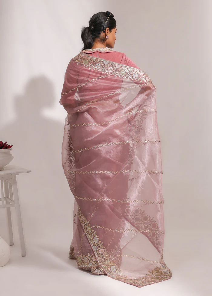 Purple Dupion Silk Saree With Blouse Piece - Image 3