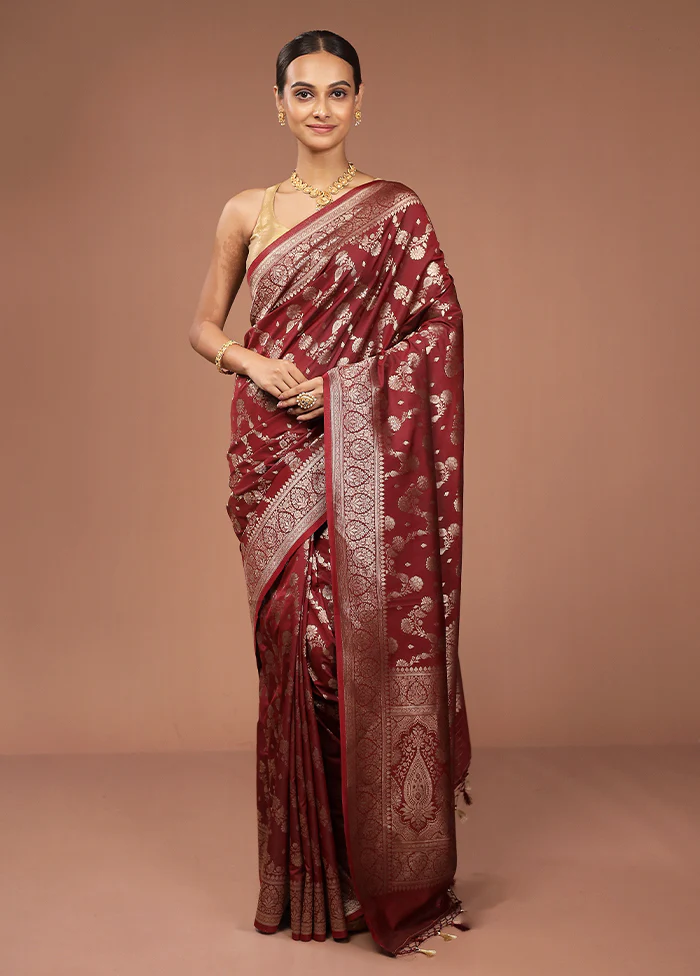 Purple Dupion Silk Saree With Blouse Piece - Image 2