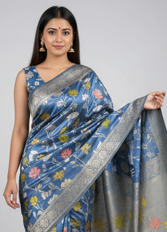 Purple Dupion Silk Saree With Blouse Piece - Image 2