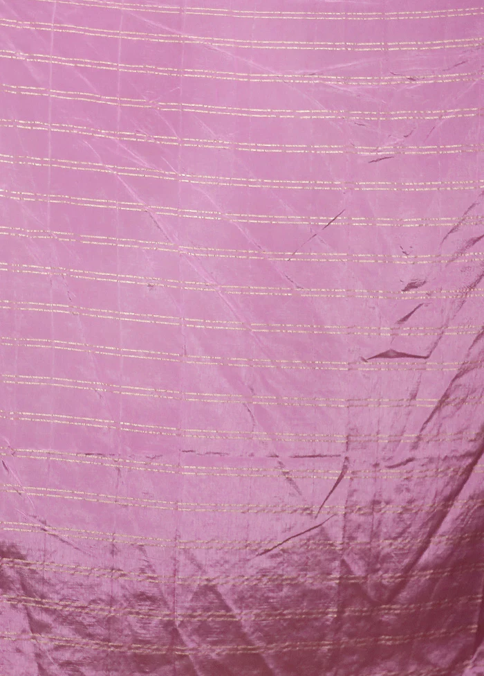 Purple Dupion Silk Saree With Blouse Piece - Image 5