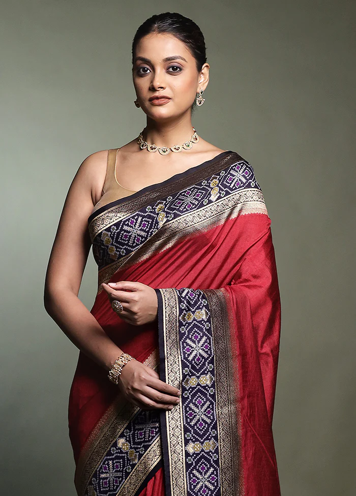 Purple Dupion Silk Saree With Blouse Piece