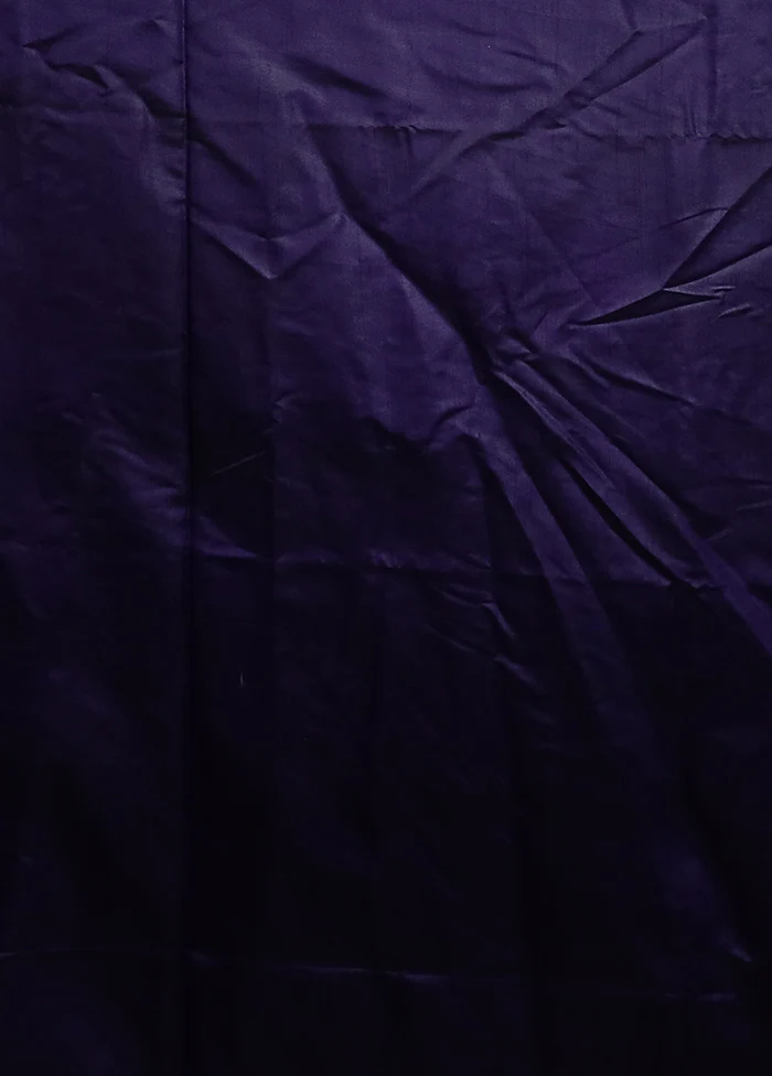 Purple Dupion Silk Saree With Blouse Piece - Image 5
