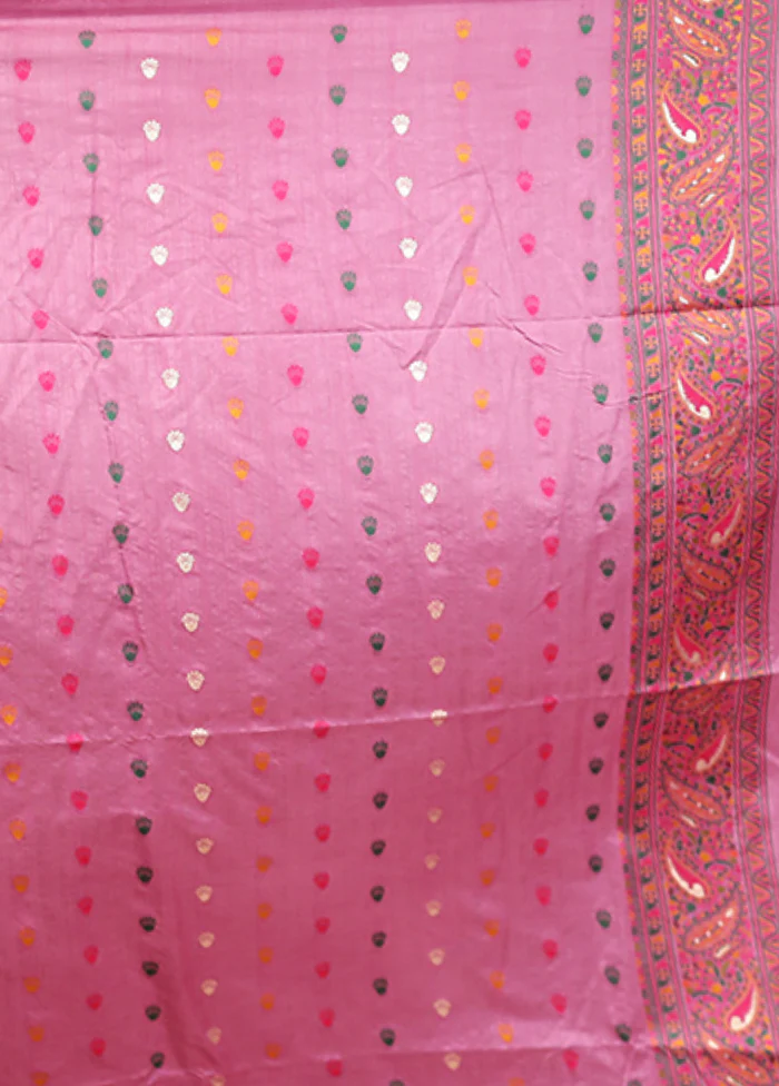 Purple Dupion Silk Saree With Blouse Piece - Image 5