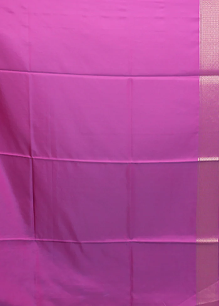 Purple Dupion Silk Saree With Blouse Piece - Image 5