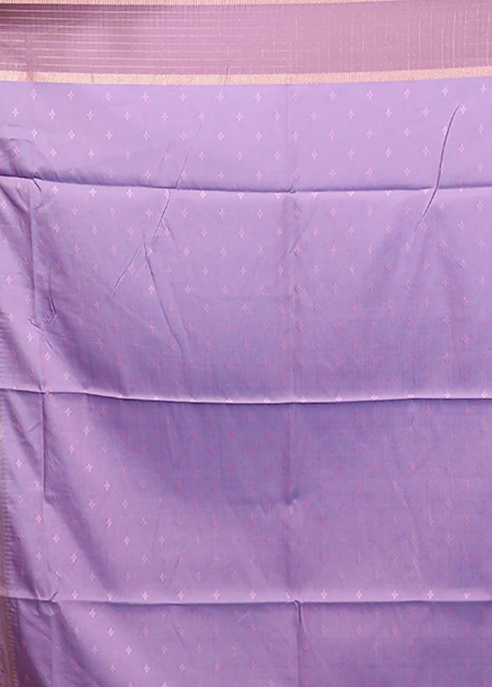 Purple Dupion Silk Saree With Blouse Piece - Image 5