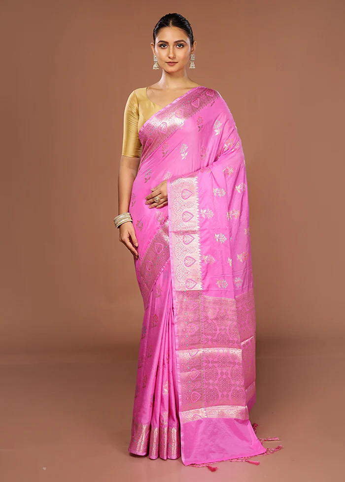 Purple Dupion Silk Saree With Blouse Piece - Image 2