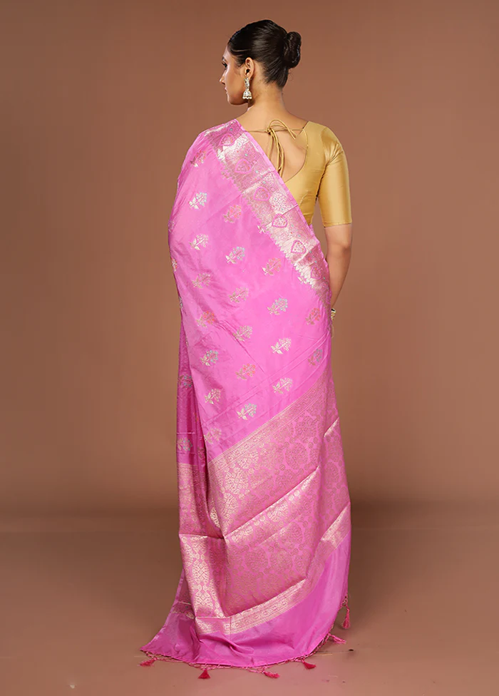 Purple Dupion Silk Saree With Blouse Piece - Image 3