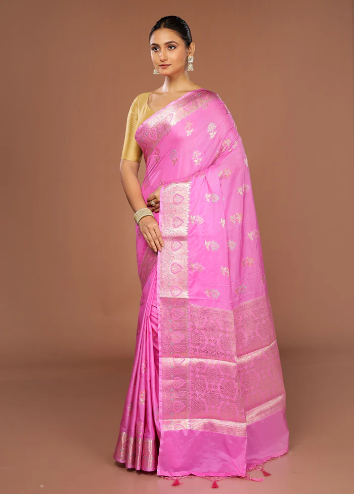 Purple Dupion Silk Saree With Blouse Piece - Image 4