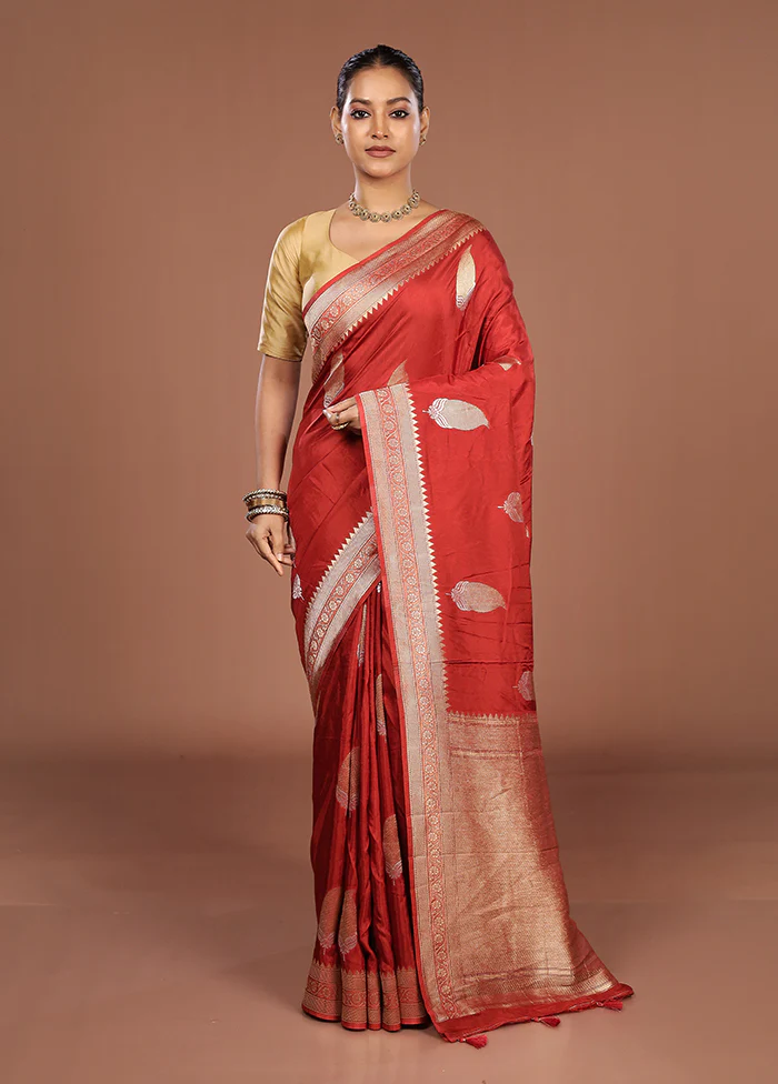 Purple Dupion Silk Saree With Blouse Piece - Image 2