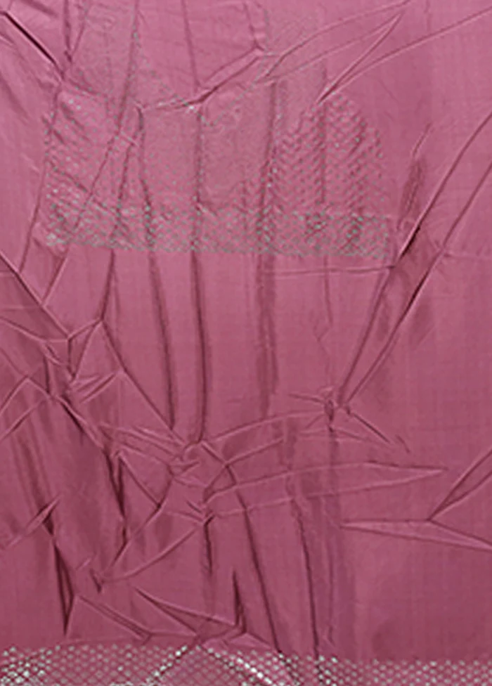 Purple Dupion Silk Saree With Blouse Piece - Image 5
