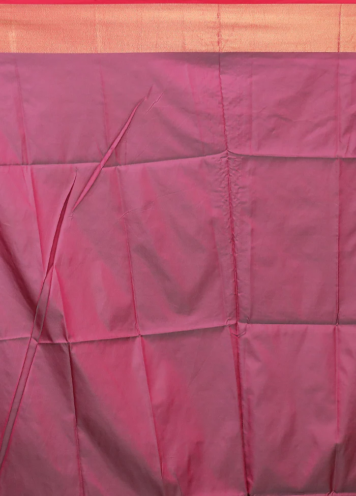 Purple Dupion Silk Saree With Blouse Piece - Image 5