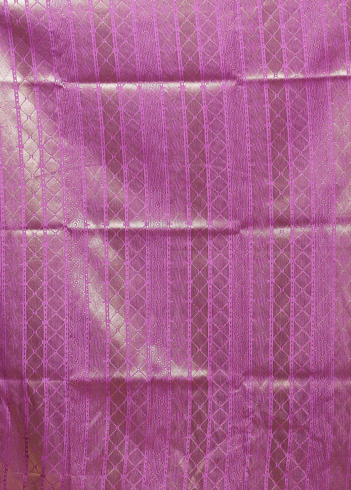 Purple Dupion Silk Saree With Blouse Piece - Image 5