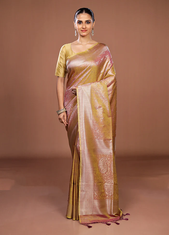 Purple Dupion Silk Saree With Blouse Piece - Image 2