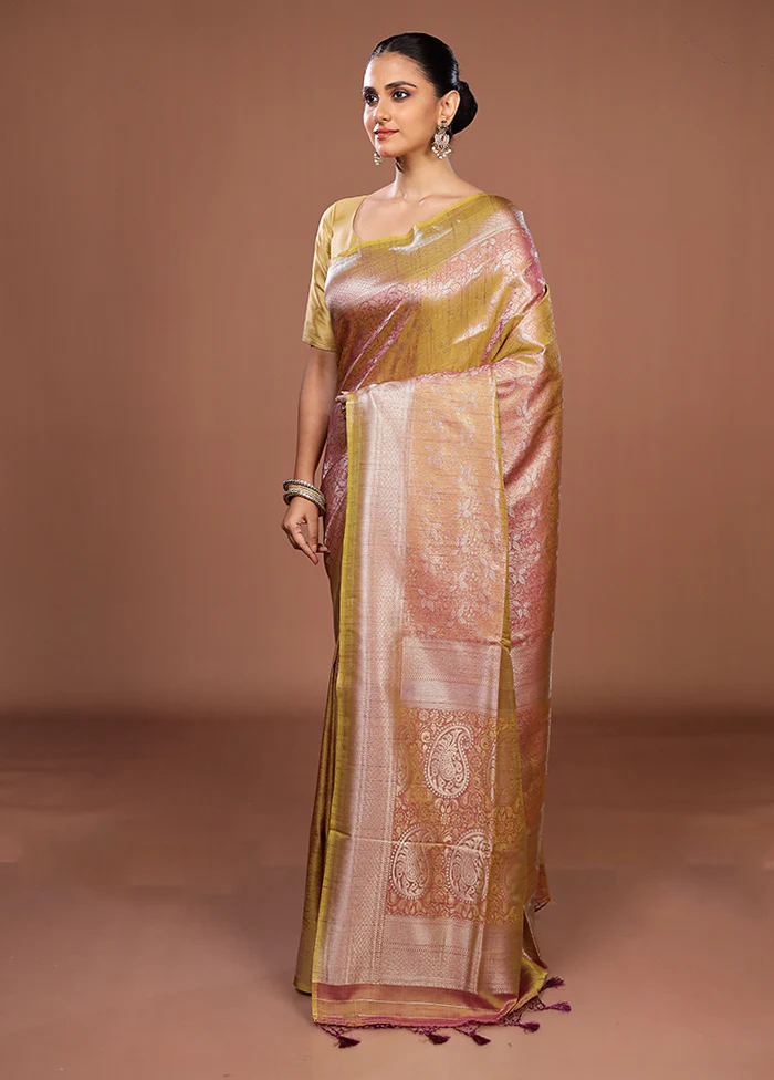 Purple Dupion Silk Saree With Blouse Piece - Image 4