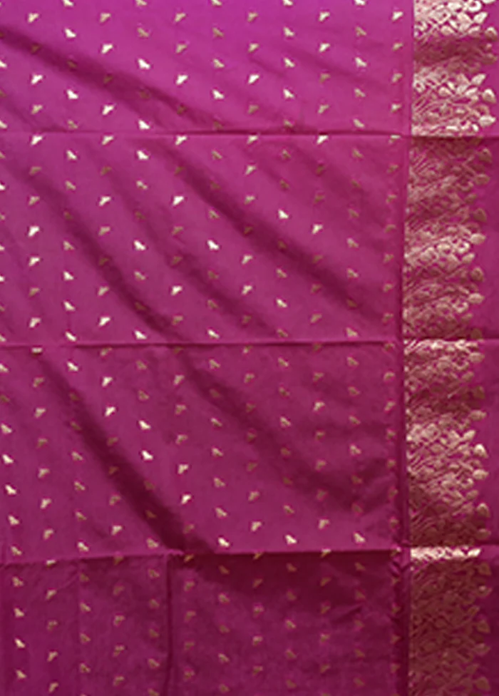 Purple Dupion Silk Saree With Blouse Piece - Image 5