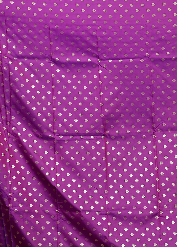 Purple Dupion Silk Saree With Blouse Piece - Image 5