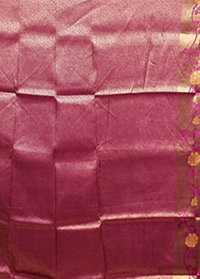 Purple Dupion Silk Saree With Blouse Piece - Image 5