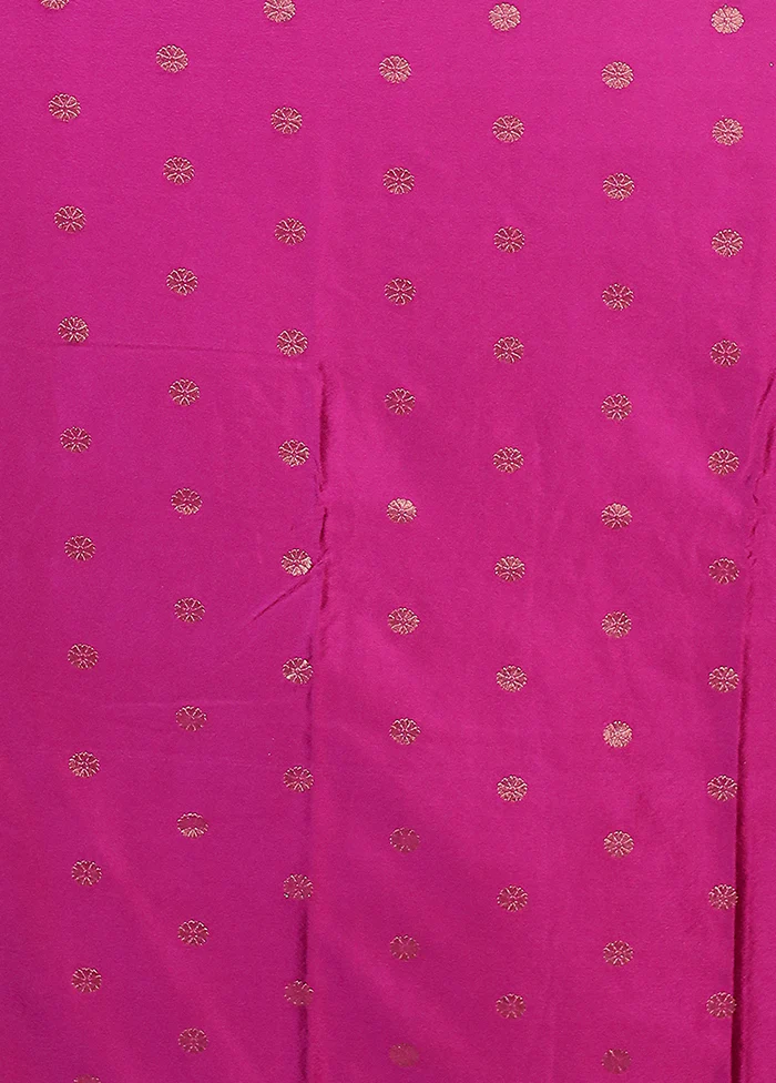 Pink Dupion Silk Saree With Blouse Piece - Image 5