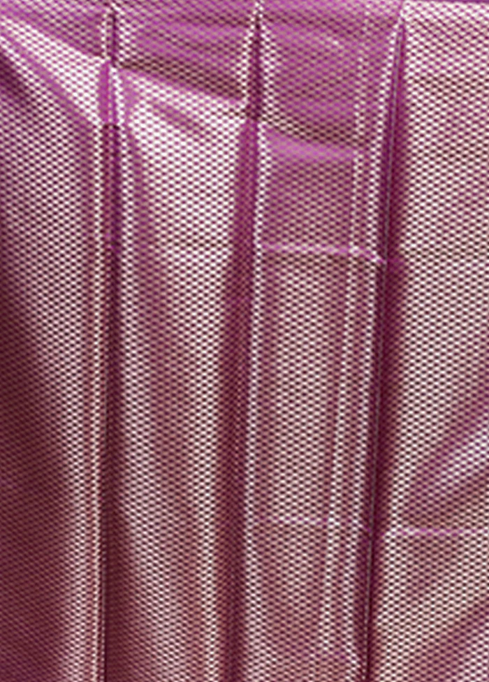 Purple Dupion Silk Saree With Blouse Piece - Image 5