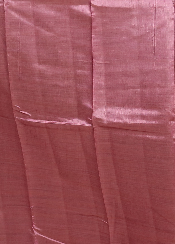 Purple Dupion Silk Saree With Blouse Piece - Image 5