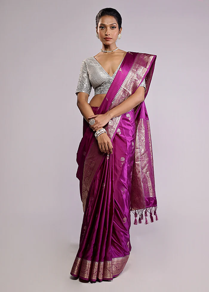 Pink Dupion Silk Saree With Blouse Piece - Image 2