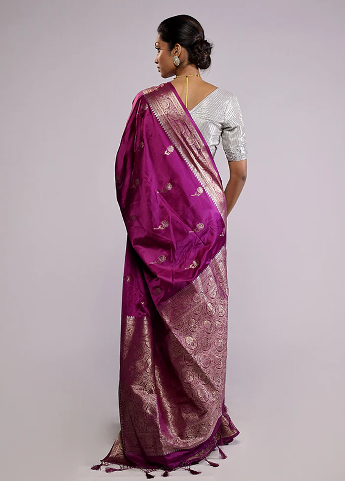 Pink Dupion Silk Saree With Blouse Piece - Image 3