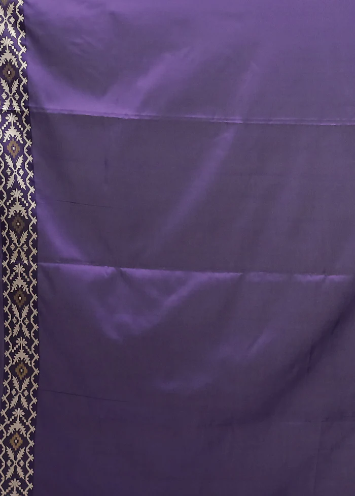 Purple Dupion Silk Saree With Blouse Piece - Image 5