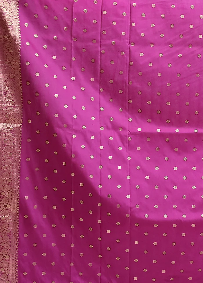 Purple Dupion Silk Saree With Blouse Piece - Image 5