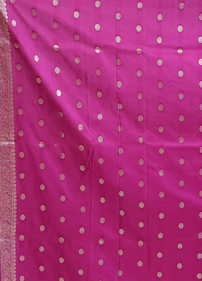 Purple Dupion Silk Saree With Blouse Piece - Image 5