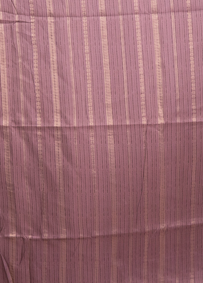 Purple Dupion Silk Saree With Blouse Piece - Image 5