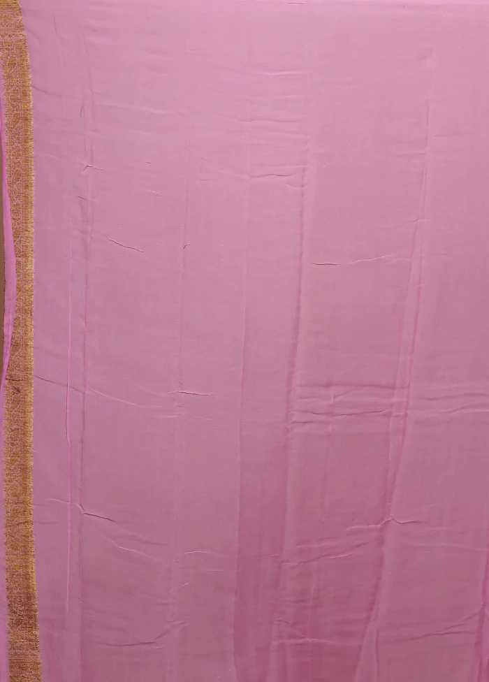 Pink Georgette Saree With Blouse Piece - Image 5
