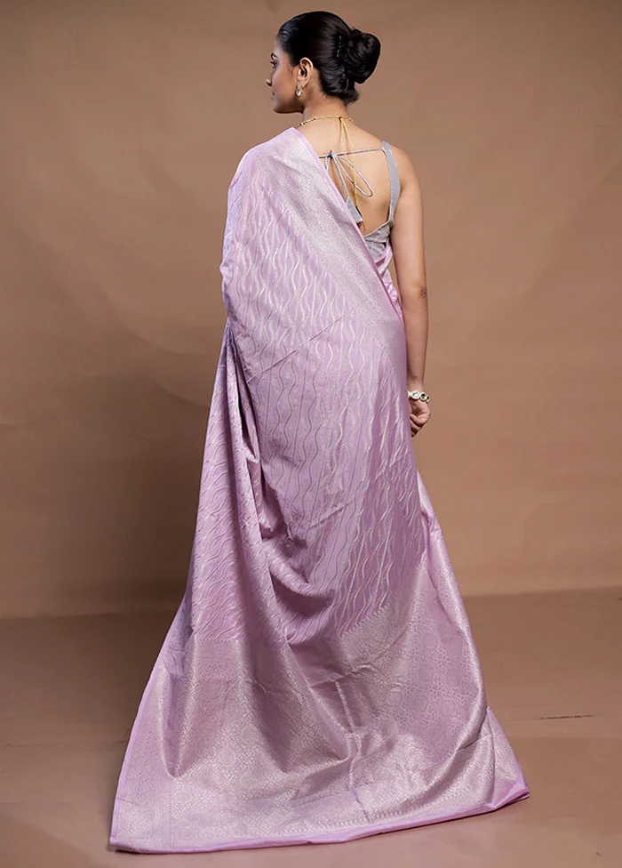 Purple Georgette Saree With Blouse Piece - Image 3