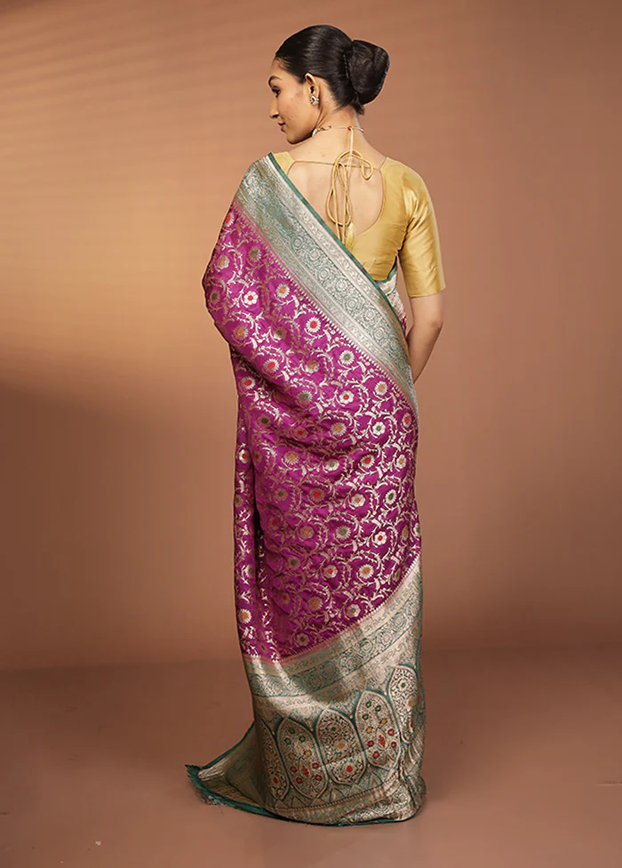 Purple Georgette Saree With Blouse Piece - Image 3