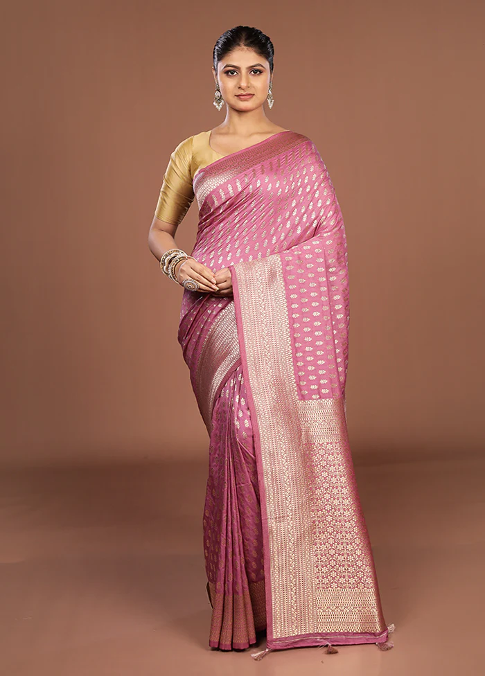 Purple Georgette Saree With Blouse Piece - Image 2