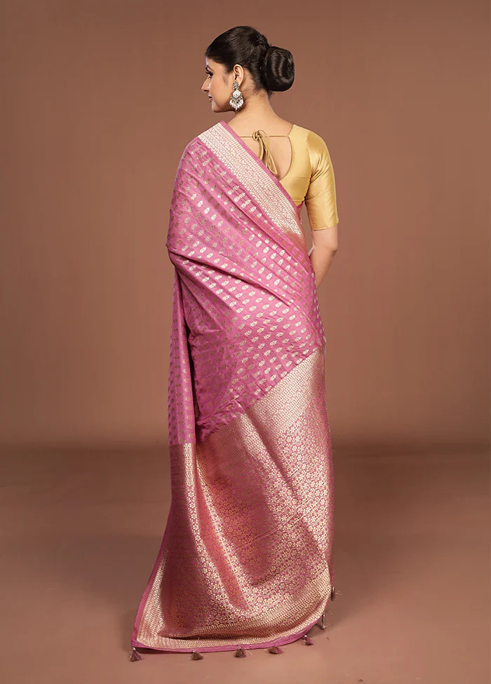 Purple Georgette Saree With Blouse Piece - Image 3