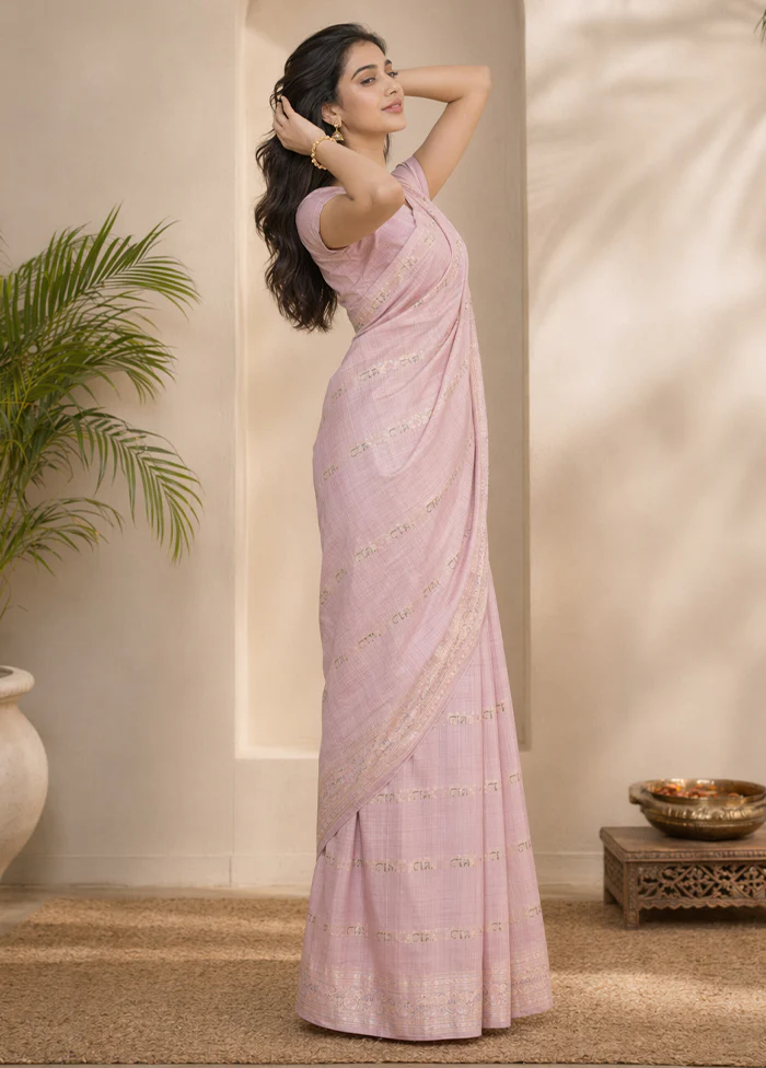 Purple Handloom Baluchari Pure Silk Saree With Blouse Piece - Image 3
