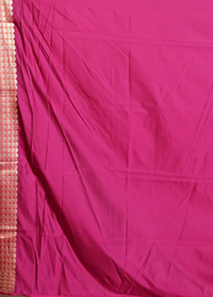 Purple Handloom Banarasi Pure Silk Saree With Blouse Piece - Image 5