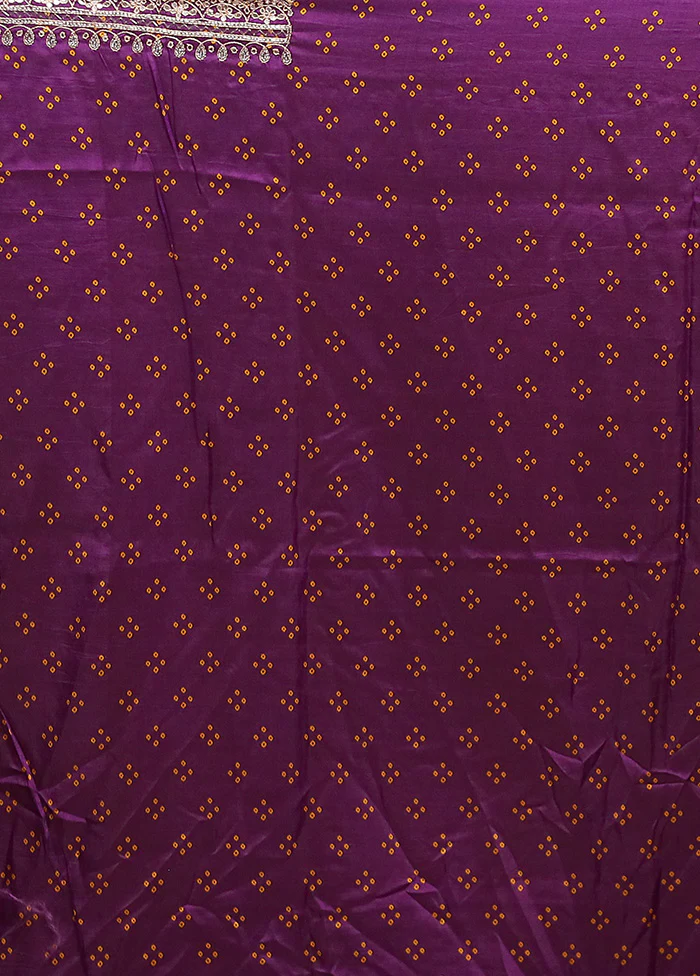 Purple Handloom Chiffon Pure Silk Saree With Blouse Piece - Image 5