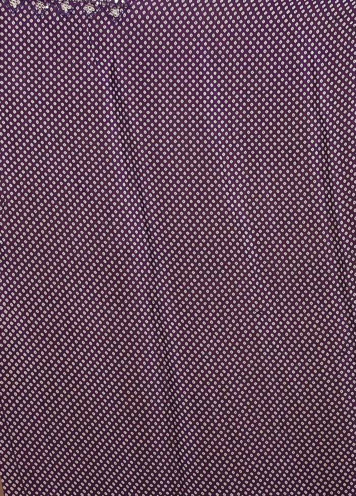 Purple Handloom Chiffon Pure Silk Saree With Blouse Piece - Image 5