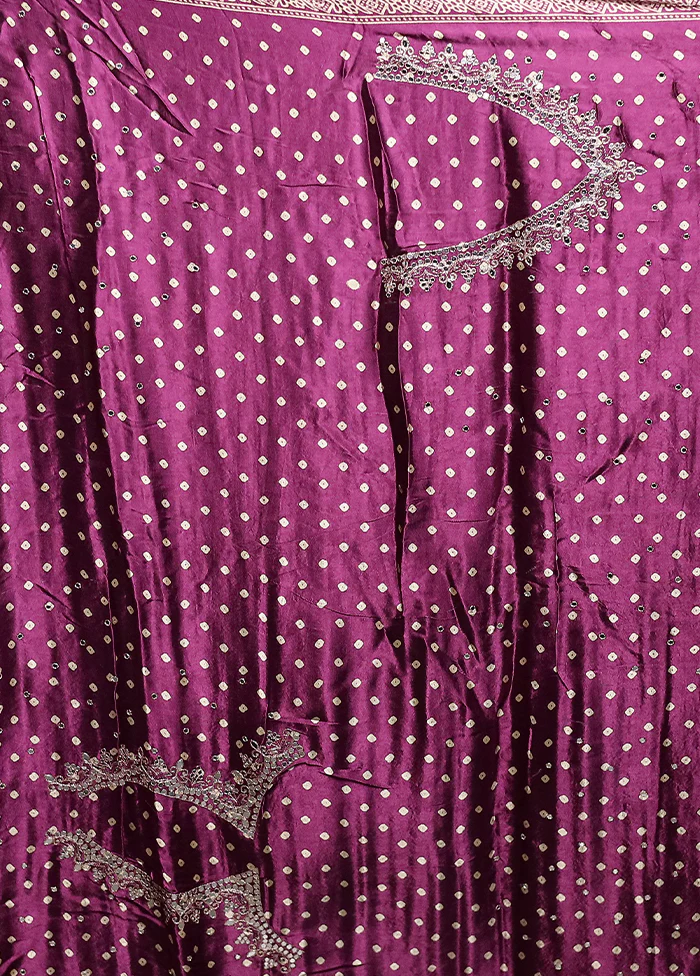 Purple Handloom Chiffon Pure Silk Saree With Blouse Piece - Image 5