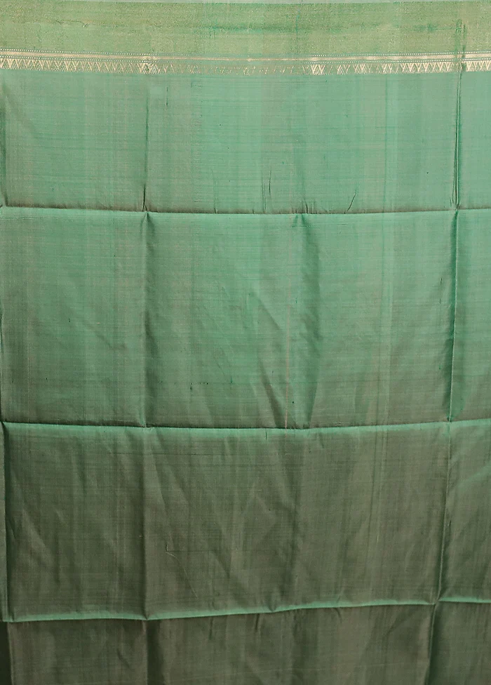 Purple Kalakshetra Pure Silk Saree With Blouse Piece - Image 5