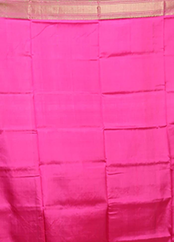 Purple Handloom Kalakhetra Pure Silk Saree With Blouse Piece - Image 5