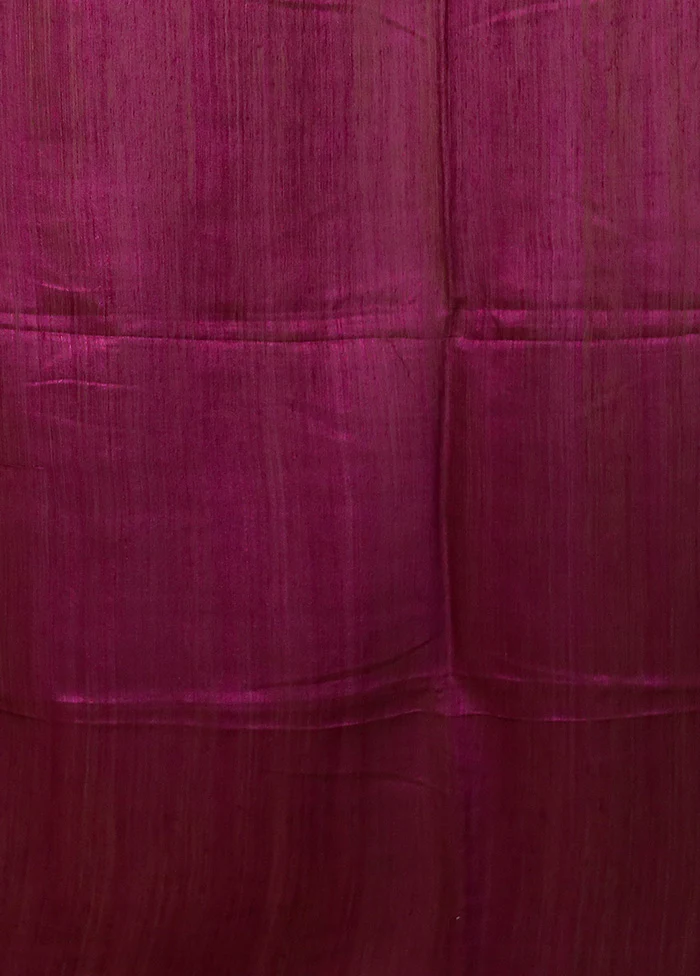 Purple Handloom Matka Pure Silk Saree With Blouse Piece - Image 5