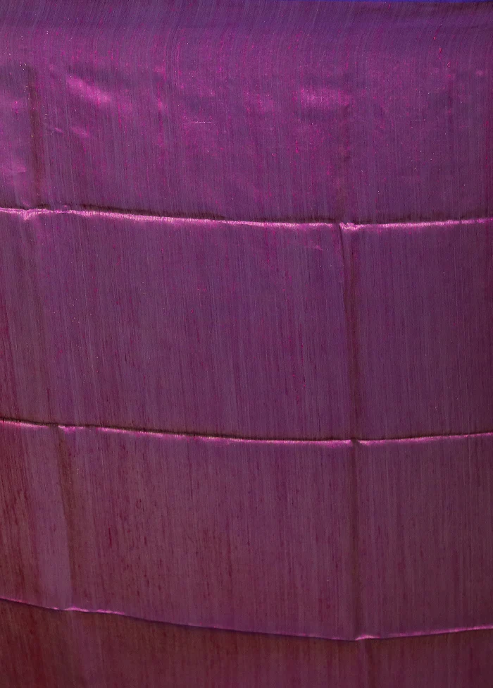 Purple Handloom Matka Pure Silk Saree With Blouse Piece - Image 5