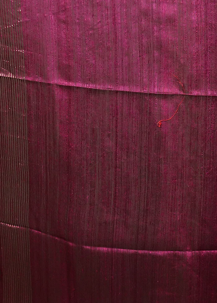 Purple Handloom Matka Pure Silk Saree With Blouse Piece - Image 5