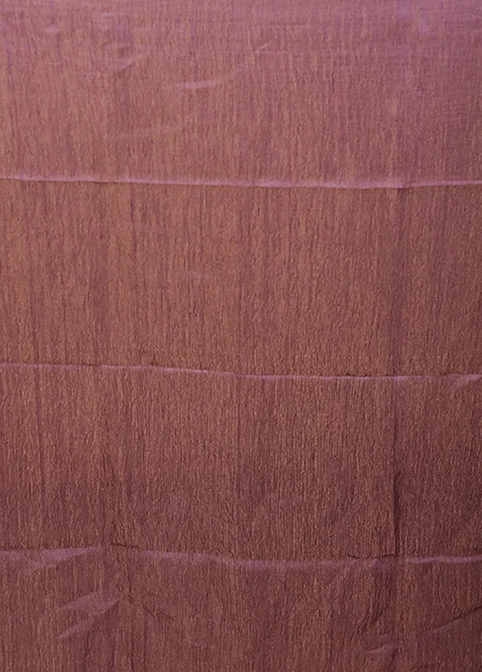Purple Handloom Matka Pure Silk Saree With Blouse Piece - Image 5