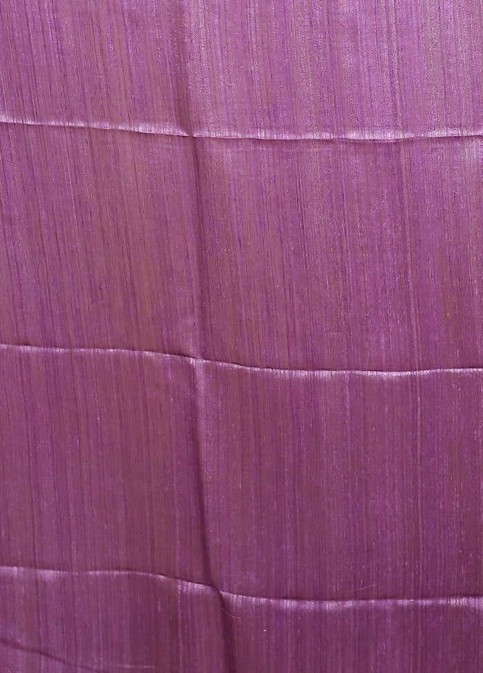 Purple Handloom Matka Pure Silk Saree With Blouse Piece - Image 5