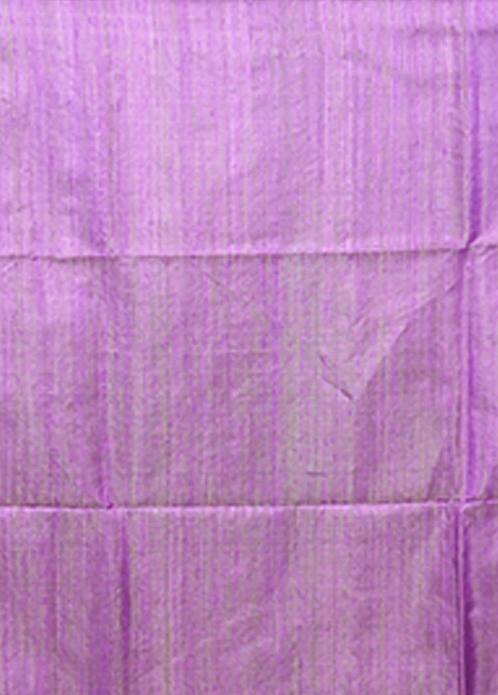 Purple Handloom Matka Pure Silk Saree With Blouse Piece - Image 5