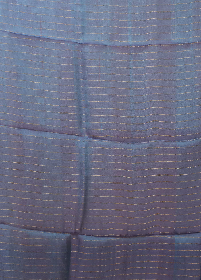 Purple Handloom Matka Pure Silk Saree With Blouse Piece - Image 5