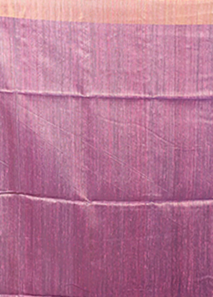 Purple Handloom Matka Pure Silk Saree With Blouse Piece - Image 5